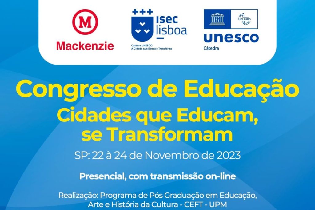 Com foco no papel educador das cidades, o Congresso de Educação “Cidades que educam, se transformam” acontece em São Paulo (SP) entre os dias 22 e 24/11.
