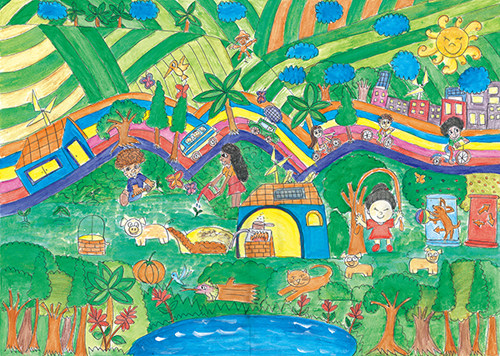 Desenho de Valdir Tokuda, 12 anos, Brasil.