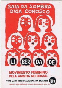 cartaz sobre o movimento feminino pela anistia