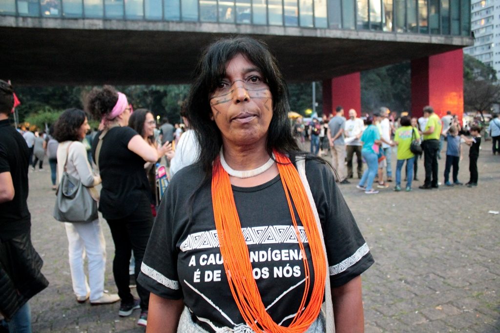 indígena do jaraguá na manifestação