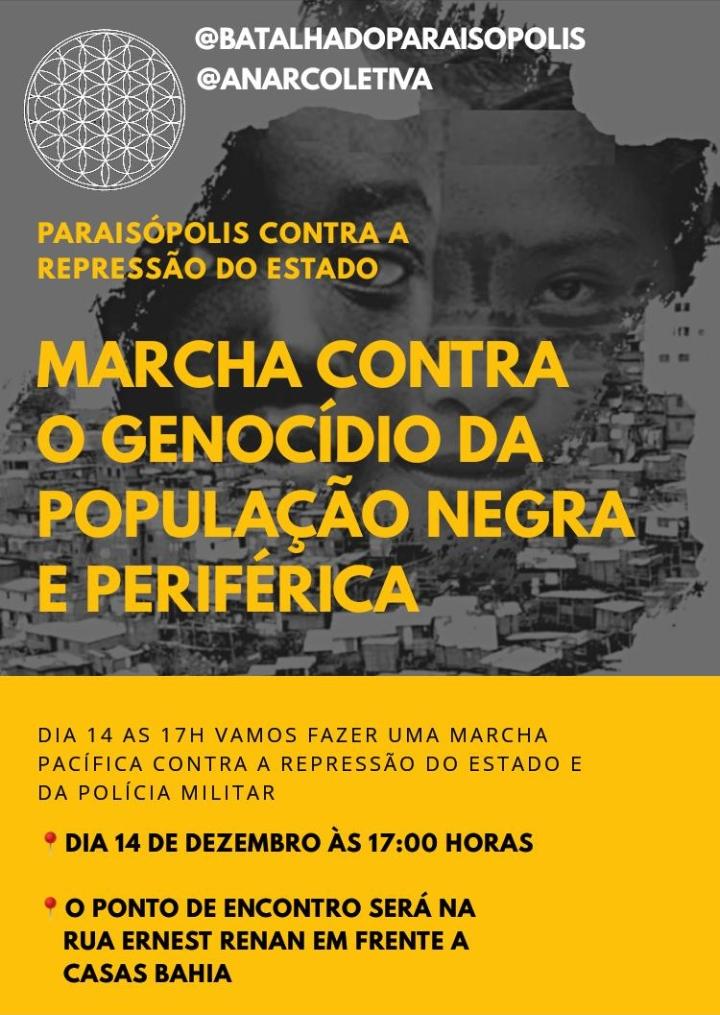 flyer da marcha em paraisópolis